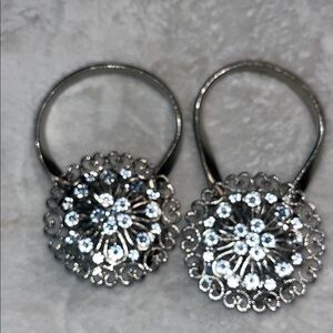 Elegant Silver Floral Earrings